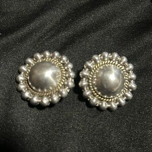 VTG Sterling Silver 925 Halo Clip Earrings Signed Laton Mexico